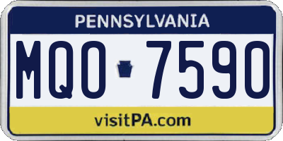 PA license plate MQO7590