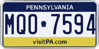 PA license plate MQO7594