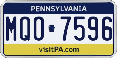 PA license plate MQO7596