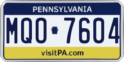 PA license plate MQO7604