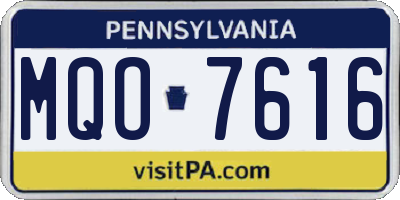 PA license plate MQO7616