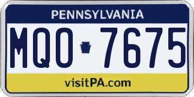 PA license plate MQO7675