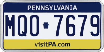 PA license plate MQO7679