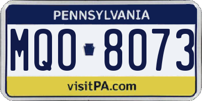 PA license plate MQO8073