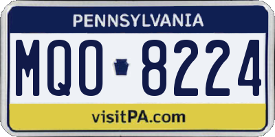 PA license plate MQO8224