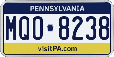 PA license plate MQO8238