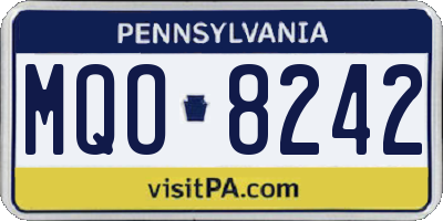 PA license plate MQO8242