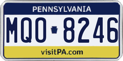 PA license plate MQO8246
