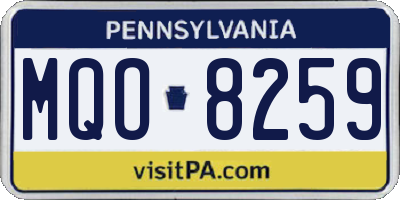 PA license plate MQO8259