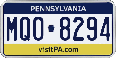 PA license plate MQO8294