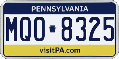 PA license plate MQO8325