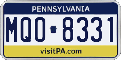PA license plate MQO8331