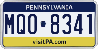 PA license plate MQO8341