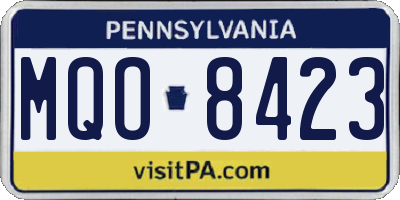 PA license plate MQO8423
