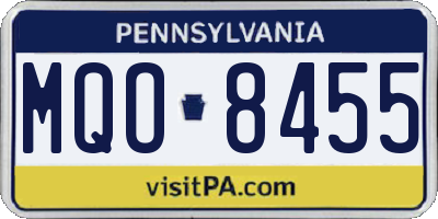 PA license plate MQO8455