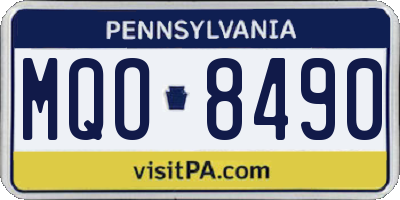 PA license plate MQO8490