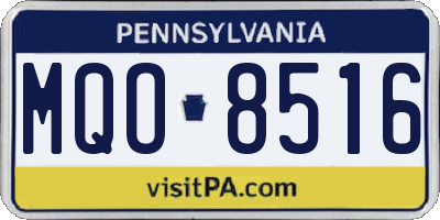 PA license plate MQO8516