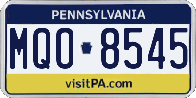 PA license plate MQO8545