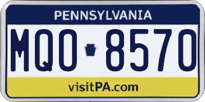 PA license plate MQO8570