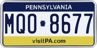 PA license plate MQO8677