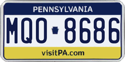 PA license plate MQO8686