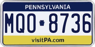 PA license plate MQO8736