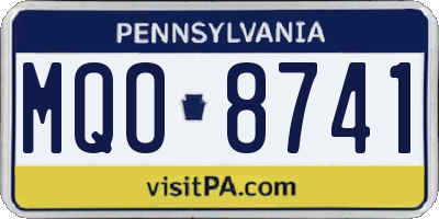 PA license plate MQO8741