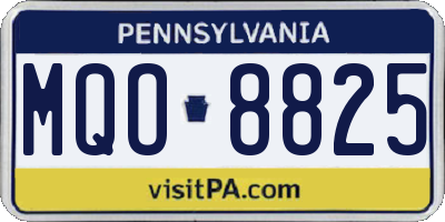 PA license plate MQO8825