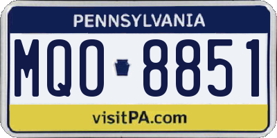 PA license plate MQO8851