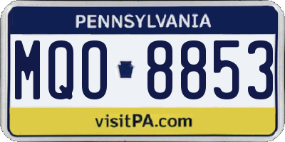 PA license plate MQO8853