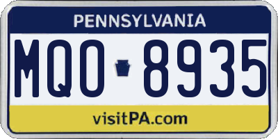 PA license plate MQO8935