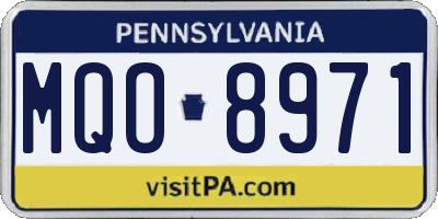 PA license plate MQO8971