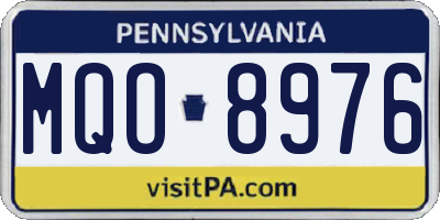 PA license plate MQO8976