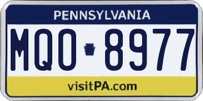 PA license plate MQO8977