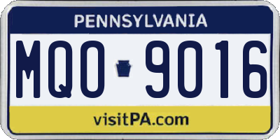PA license plate MQO9016