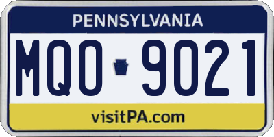 PA license plate MQO9021