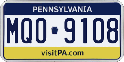 PA license plate MQO9108