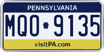 PA license plate MQO9135