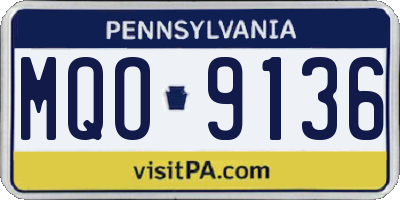 PA license plate MQO9136
