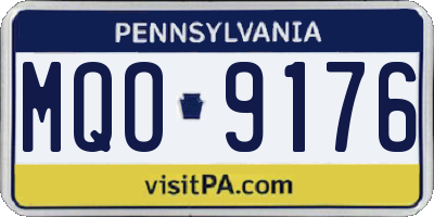 PA license plate MQO9176