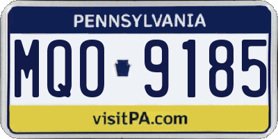 PA license plate MQO9185