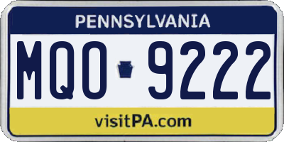 PA license plate MQO9222