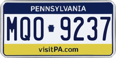 PA license plate MQO9237