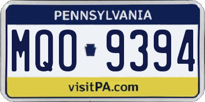 PA license plate MQO9394