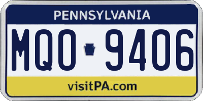 PA license plate MQO9406