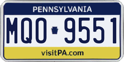 PA license plate MQO9551
