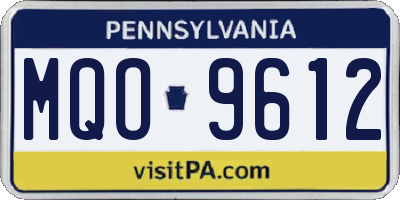 PA license plate MQO9612