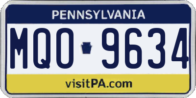 PA license plate MQO9634