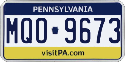PA license plate MQO9673