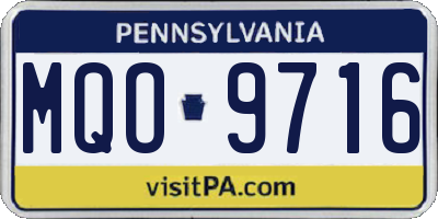 PA license plate MQO9716